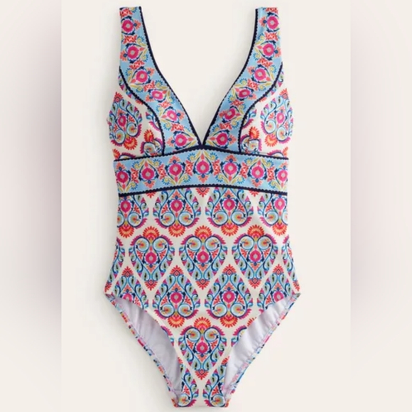 Boden Porto V-Neck Swimsuit Size 16-18 NEW - Picture 1 of 4